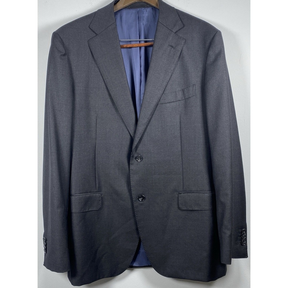Suitsupply Napoli Blazer Men's 46L Gray Wool Vitale Super 110's Blueline Jacket